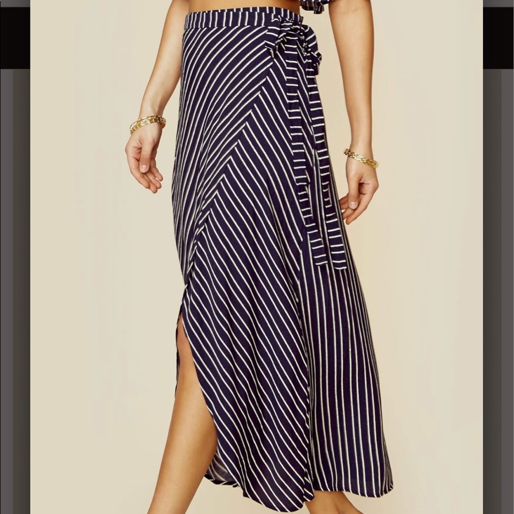 Striped wrap skirt by Bardot